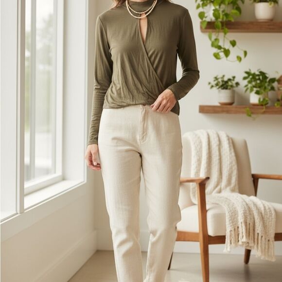 Brownish Long Sleeve Top - Picture 1 of 3